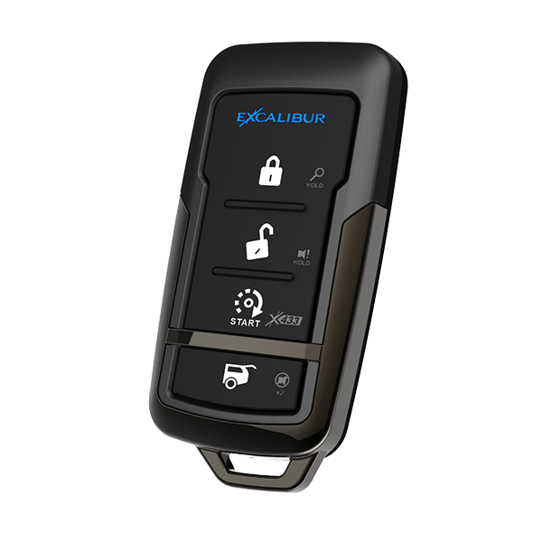 4-Button 433 MHz 1-Way Replacement Transmitter with Black Chrome Metal Trim